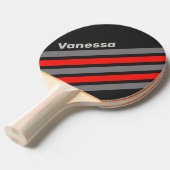 Retro Stormy Sky Angled Striping with Name 卓球ラケット (正面アングル)