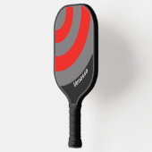 Retro Stormy Sky Circle Stripe with Name ピックルボールラケット (左)