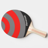 Retro Stormy Sky Circle Stripe with Name 卓球ラケット (横)