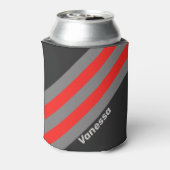 Retro Stormy Sky Stripes with Name 缶クーラー (缶裏面)