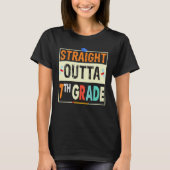 Retro Straight Outta 7th Grade  1st Day of School Tシャツ (正面)
