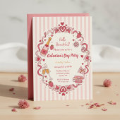 Retro Stripe Galentine's Invitation 招待状
