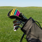 Retro Striped Dark 80s Across Striping with Name ゴルフヘッドカバー (インサイチュ)