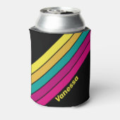 Retro Striped Dark 80s with Name 缶クーラー (缶裏面)