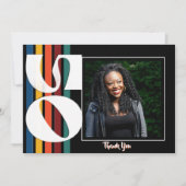 Retro Striped Fifty Birthday Photo 1976 50th  サンキューカード (正面)