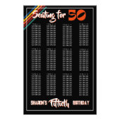 Retro Striped Fifty Birthday Seating Sign フォトプリント (正面)