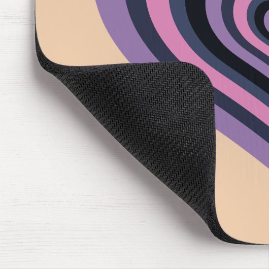 Retro Striped Heart Mouse Pad マウスパッド (コーナー)