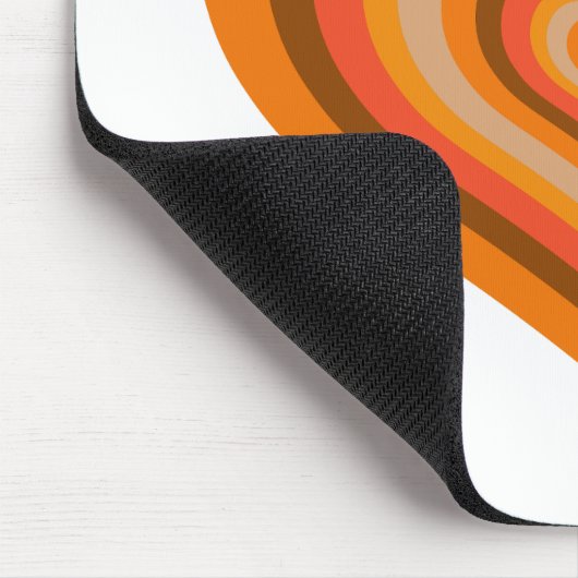 Retro Striped Heart Mouse Pad マウスパッド (コーナー)