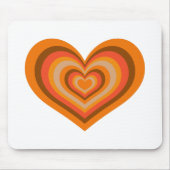 Retro Striped Heart Mouse Pad マウスパッド (正面)