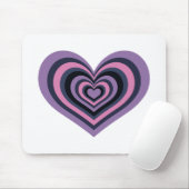 Retro Striped Heart Mouse Pad マウスパッド (マウス)