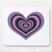 Retro Striped Heart Mouse Pad マウスパッド (正面)