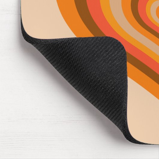 Retro Striped Heart Mouse Pad マウスパッド (コーナー)