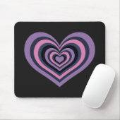 Retro Striped Heart Mouse Pad マウスパッド (マウス)