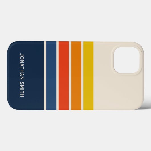 Retro Striped Pattern 70's 80's Case-Mate iPhoneケース (裏面 (横))