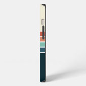 Retro Striped Pattern 70's 80's, Colorful iPhoneケース (左側面)