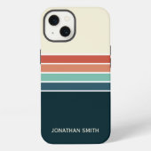 Retro Striped Pattern 70's 80's, Colorful iPhoneケース (裏面)