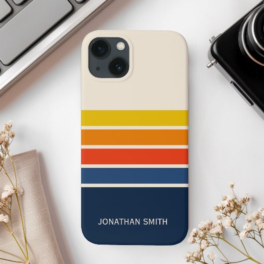 Retro Striped Pattern 70's 80's iPhoneケース