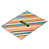 Retro Striped Spiral Notebook | Colorful Geometric ノートブック (左側)