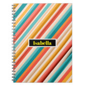 Retro Striped Spiral Notebook | Colorful Geometric ノートブック (正面)