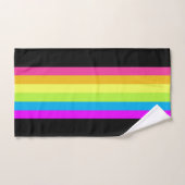 Retro Stripes Bath Towels (Black & Neon Multi) バスタオルセット (ハンドタオル)