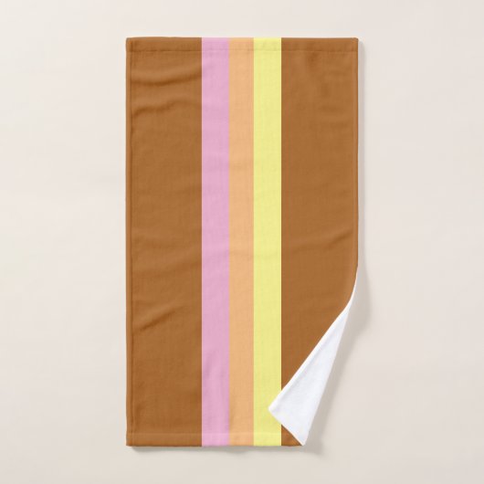 Retro Stripes Bath Towels (Orange Multi) バスタオルセット (ハンドタオル)