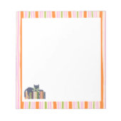 Retro Stripes Book Lover & Cat ノートパッド (正面)