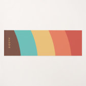 Retro Stripes Custom Name ヨガマット (正面(横))