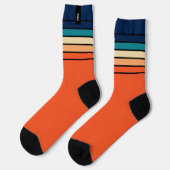 Retro Stripes Personalized Monogram Initial ソックス (左)