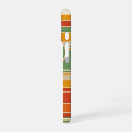 Retro Stripes with Circle iPhone 16ケース (左側面)