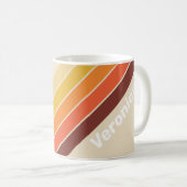 Retro Stripes with Name コーヒーマグカップ (正面右)