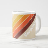 Retro Stripes with Name ジャンボコーヒーマグカップ (正面右)
