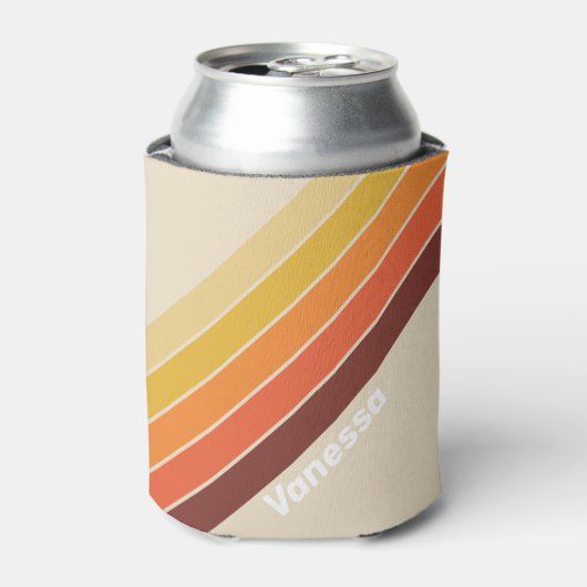 Retro Stripes with Name 缶クーラー (缶正面)