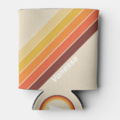 Retro Stripes with Name 缶クーラー (正面)