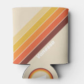 Retro Stripes with Name 缶クーラー (裏面)