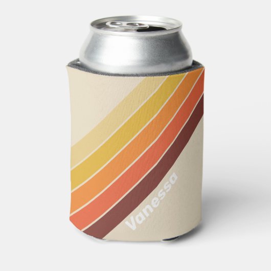 Retro Stripes with Name 缶クーラー (缶裏面)