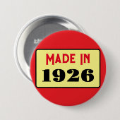 Retro style 100th birthday badge 1926 缶バッジ (正面&裏面)