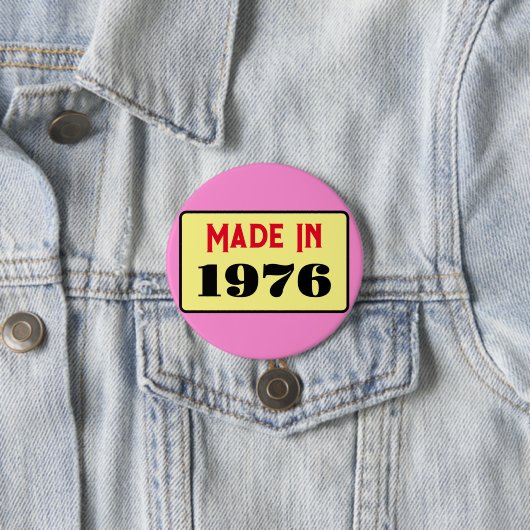 Retro style 50th birthday badge 1976 缶バッジ (インサイチュ)