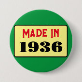 Retro style 90th birthday badge 1936 缶バッジ (正面)