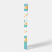 Retro-Style Aqua Yellow Floral Monogram Case-Mate iPhoneケース (裏面 / 右)