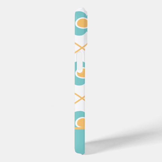 Retro-Style Aqua Yellow Floral Monogram Case-Mate iPhoneケース (裏面 / 右)