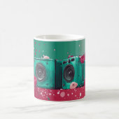 Retro-style audio speakers surrounded by roses コーヒーマグカップ (中央)