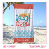 Retro Style Beach Crew Customizable ビーチタオル