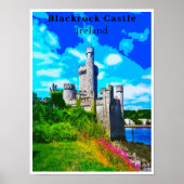 Retro Style Blackrock Castle, Cork Ireland ポスター (正面)