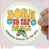 Retro Style Born to Tap Dance Customizable ラウンドシール