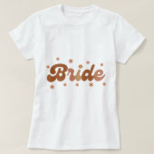 Retro Style Bride with Brown Flowers Tシャツ (デザイン正面)