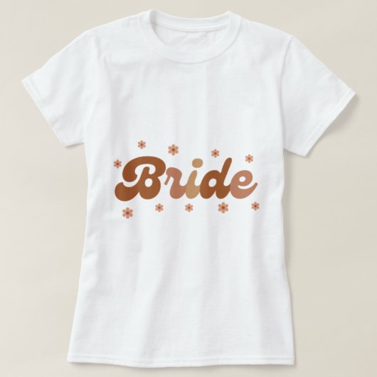 Retro Style Bride with Brown Flowers Tシャツ (デザイン正面)