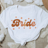 Retro Style Bride with Brown Flowers Tシャツ