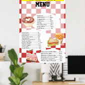 Retro Style Cafe Business Food Menu Poster ポスター (ホームオフィス)