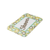 Retro-Style Circle Pattern Customizable バスマット (アングル)
