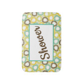Retro-Style Circle Pattern Customizable バスマット (正面縦)